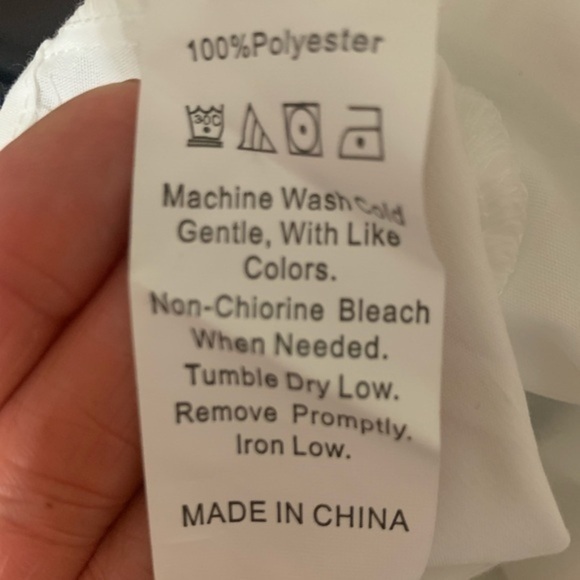 White Long Sleeve Cropped Shirt‎ Waist Tie Small - Picture 10 of 10